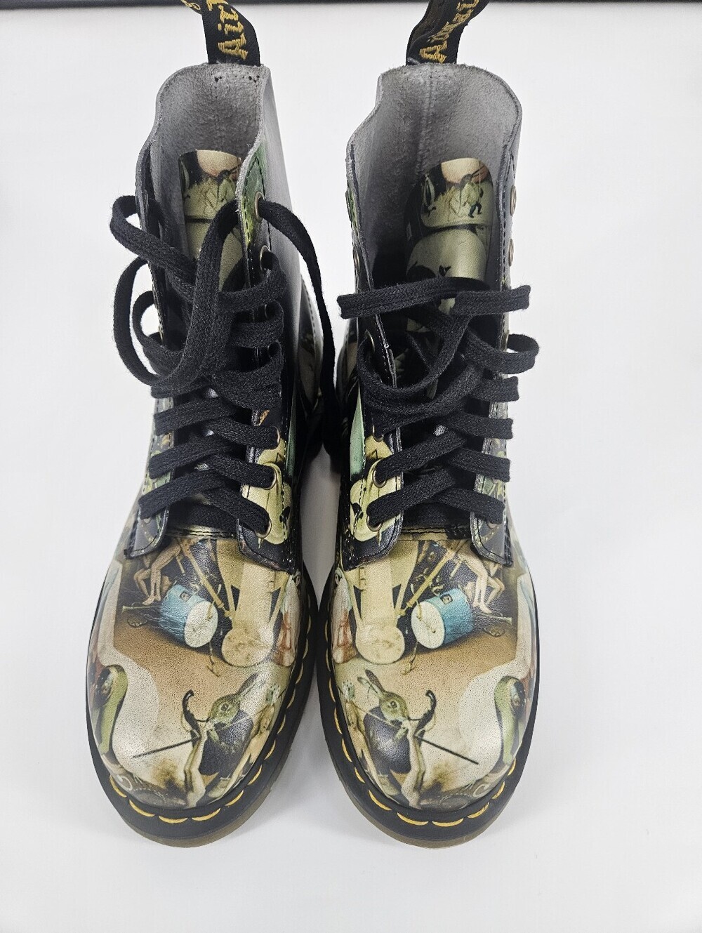 Dr. Martens Hieronymus Bosch "Hell" Lace Up Leather Combat Boots - Picture 3 of 11